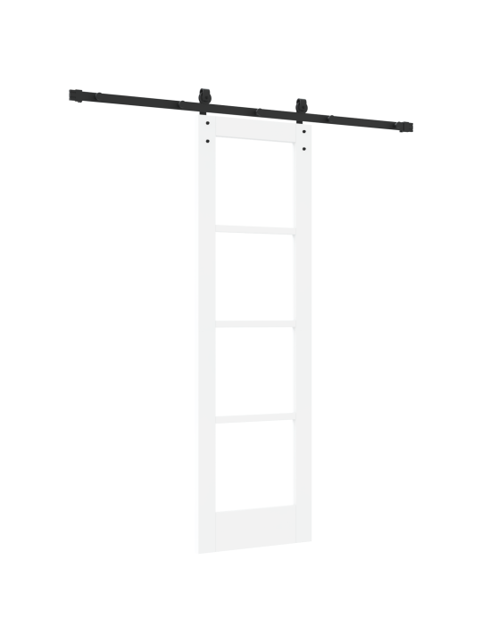 Posuvné dveře s příslušenstvím orkdal bílá masivní dřevo a sklo, vnitřní dveře se sklem orkdal bílá 61x198,5x4 cm