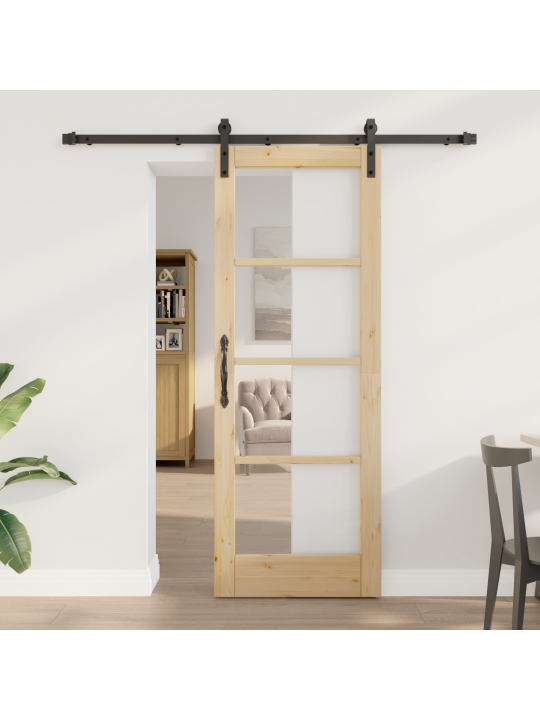 Posuvné dveře s hardwarem 'orkdal'masivní dřevo a sklo, interiérové dveře se sklem 'orkdal'73,5x198,5x4 cm masivní dřevo borovice