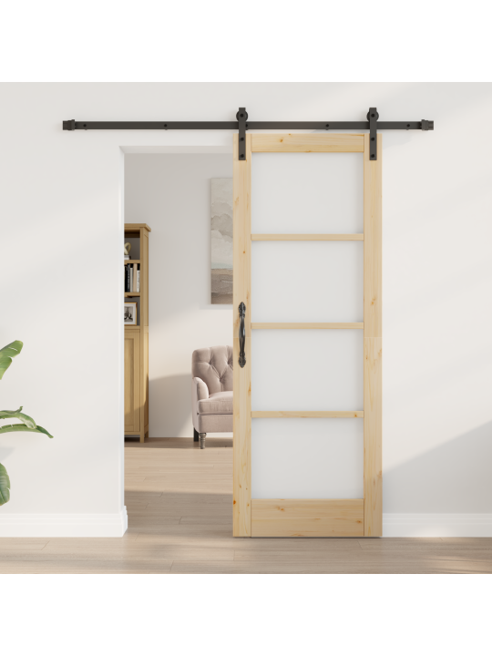 Posuvné dveře s hardwarem 'orkdal'masivní dřevo a sklo, interiérové dveře se sklem 'orkdal'73,5x198,5x4 cm masivní dřevo borovice
