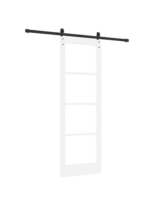Posuvné dveře s hardwarovou sadou "orkdal" bílý masiv dřevo & sklo, interiérové dveře se sklem "orkdal" bílé 73,5x211x4 cm