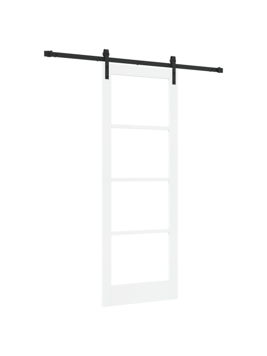 Posuvné dveře s hardwarem 'orkdal'bílé solidní dřevo a sklo, interiérové dveře se sklem 'orkdal'bílá 78x211x4 cm