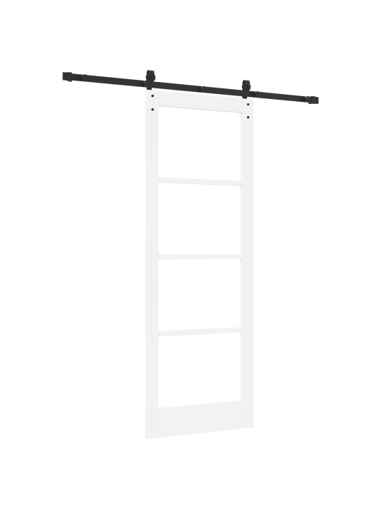 Posuvné dveře s hardwarem 'orkdal'bílé solidní dřevo a sklo, interiérové dveře se sklem 'orkdal'bílá 78x211x4 cm