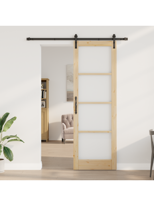 Posuvné dveře s hardwarem set 'orkdal'masivní dřevo a sklo, interiérové dveře se sklem 'orkdal'78x232x4 cm masivní dřevo borovice