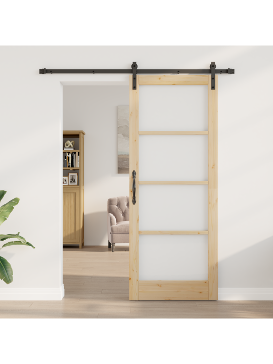 Posuvné dveře s hardwarem 'orkdal'solidní dřevo a sklo, interiérové dveře se sklem 'orkdal'83x211x4 cm solidní dřevo borovice
