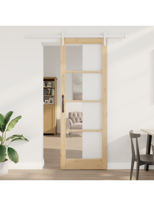 Posuvné dveře s hardwarem 'orkdal'masivní dřevo a sklo, interiérové dveře se sklem 'orkdal'83x232x4 cm masivní borovice