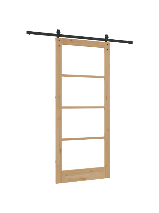 Posuvné dveře s nábytkovou sadou 'orkdal'z masivního dřeva a skla, interiérové dveře se sklem 'orkdal'93x211x4 cm z masivního dřeva borovice