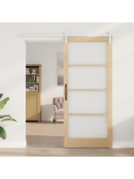Posuvné dveře s hardwarem 'orkdal'masivní dřevo a sklo, interiérové dveře se sklem 'orkdal'93x211x4 cm masivní dřevo borovice