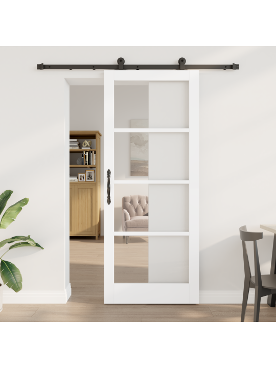 Posuvné dveře s hardwarem 'orkdal'bílá pevná dřevěná & skleněná, interiérové dveře se sklem 'orkdal'bílá 86x211x4 cm