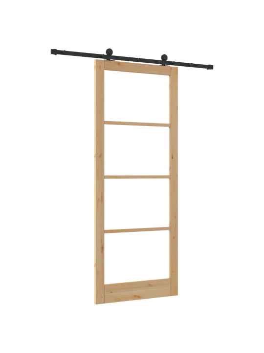 Posuvné dveře se sadou hardware 'orkdal'z pevného dřeva a skla, interiérové dveře se sklem 'orkdal'93x232x4 cm z masivního dřeva borovice