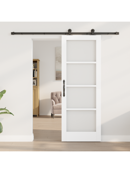 Posuvné dveře s hardwarem 'orkdal'bílé masivní dřevo a sklo, interiérové dveře se sklem 'orkdal'bílé 73.5 x 198.5 x 4 cm