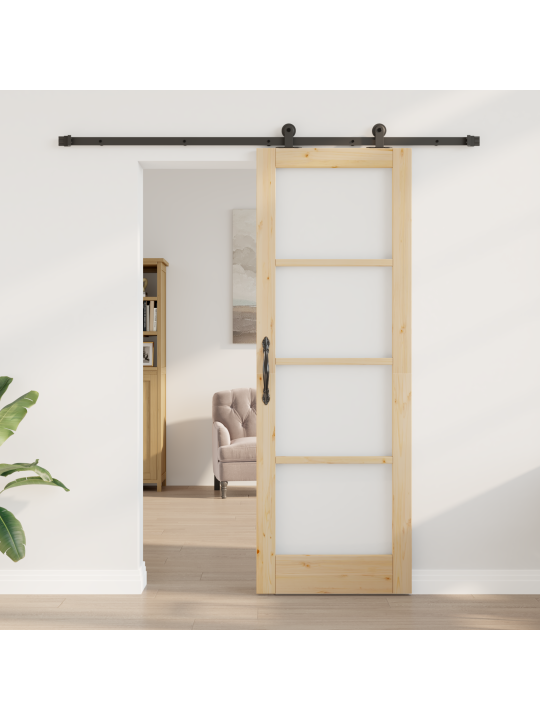 Posuvné dveře s hardwarem 'orkdal'masivní dřevo a sklo, interiérové dveře se sklem 'orkdal'73.5x211x4 cm masivní dřevo borovice