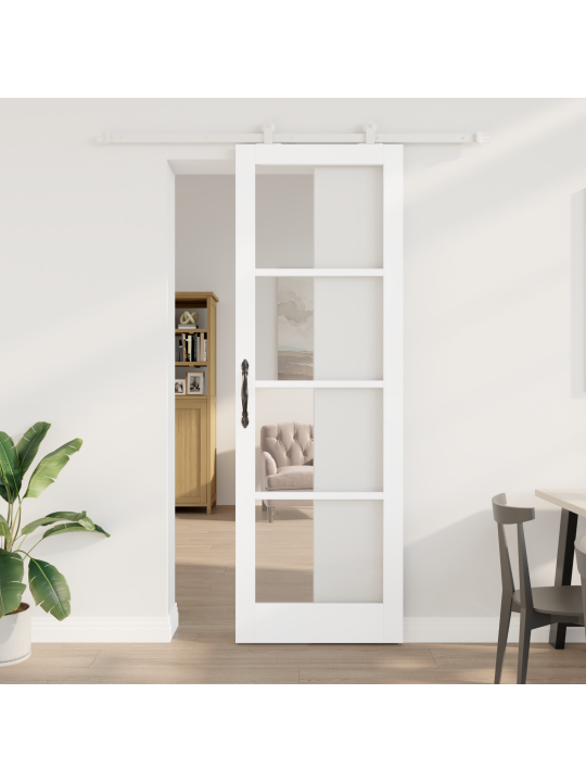 Posuvný dveře se setem hardware 'orkdal'bílá masivní dřevo a sklo, interiérový dveře se sklem 'orkdal'bílá 78x232x4 cm