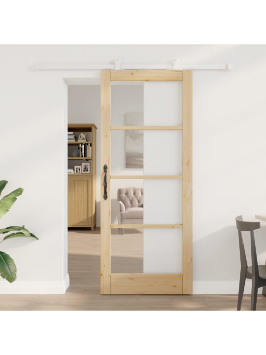 Posuvný dveře s hardwarem 'orkdal'masivní dřevo se sklem, vnitřní dveře se sklem 'orkdal'83x202x4 cm masivní borovicový dřevo