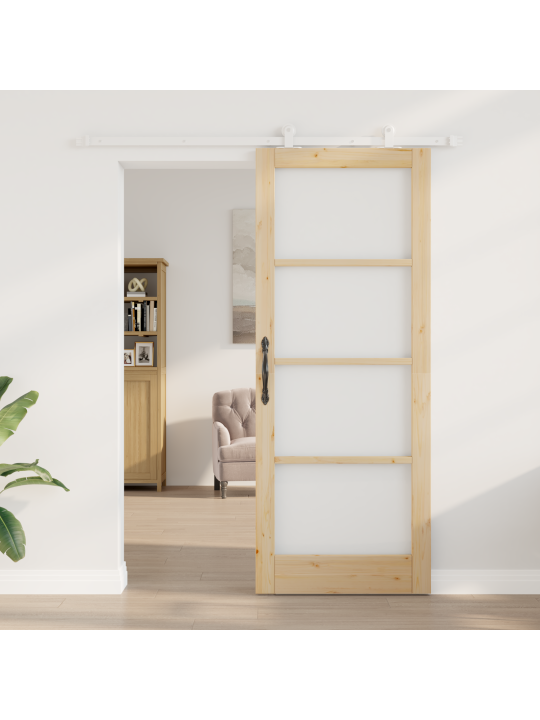 Posuvné dveře s montážní sadou 'orkdal'dřevo a sklo, vnitřní dveře se sklem 'orkdal'83x211x4 cm masivní borové dřevo