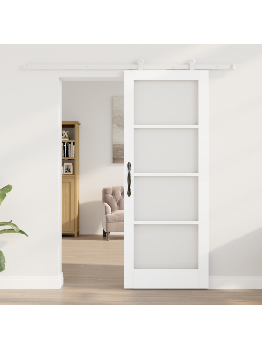 Posuvný dveře s hardwarem 'orkdal'bílá masivní dřevo a sklo, interiérový dveře se sklem 'orkdal'bílá 78x202x4 cm