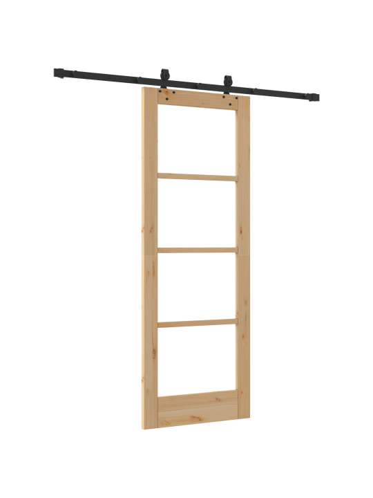 Posuvné dveře se sadou hardware "orkdal" masivní dřevo a sklo, interiérové dveře se sklem "orkdal" 73,5x198,5x4 cm masivní dřevo borové
