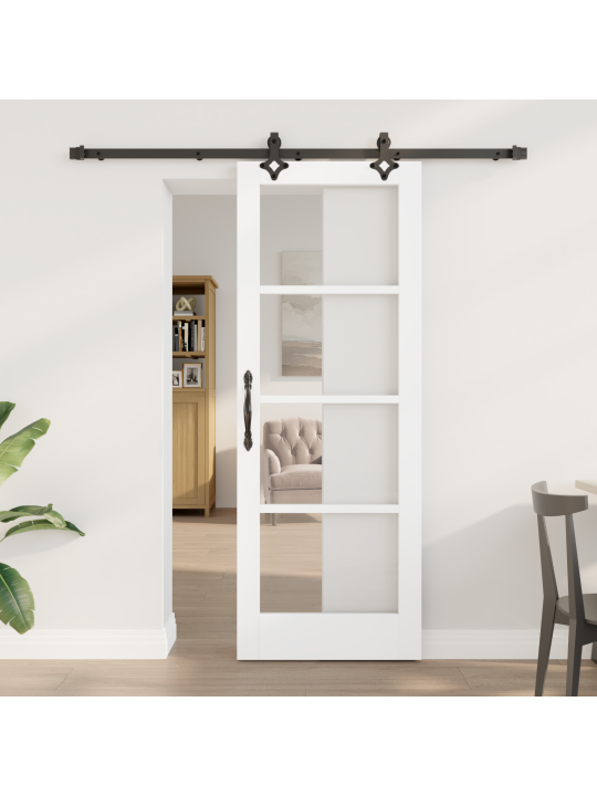 Posuvné dveře s hardwarem 'orkdal'bílá pevná dřevina a sklo, vnitřní dveře se sklem 'orkdal'bílá 73.5x198.5x4 cm