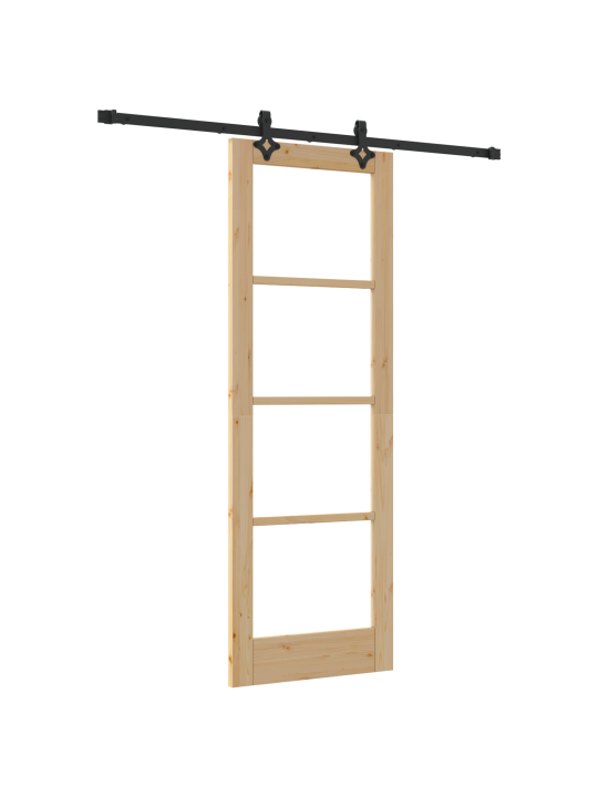 Posuvné dveře s hardwarem set 'orkdal'masivní dřevo a sklo, vnitřní dveře se sklem 'orkdal'73,5x211x4 cm masivní borové dřevo