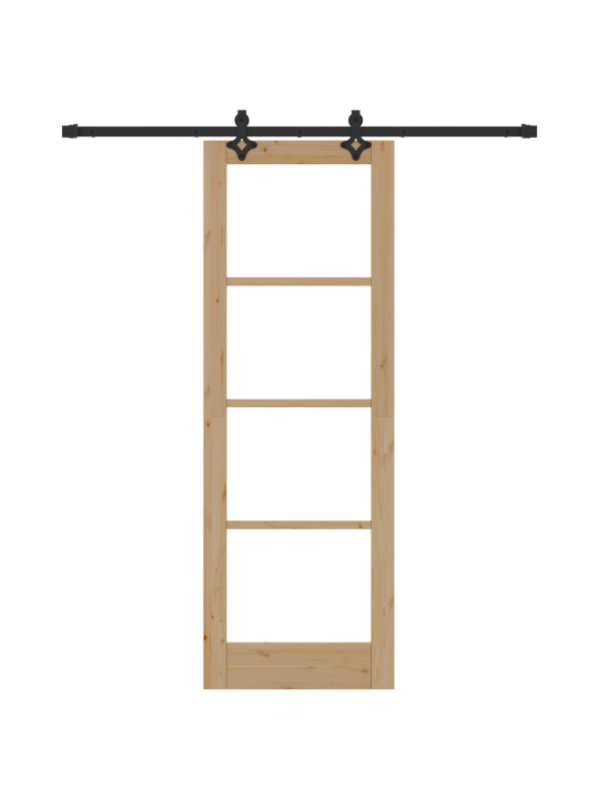 Posuvné dveře s hardwarem set 'orkdal'masivní dřevo a sklo, vnitřní dveře se sklem 'orkdal'73,5x211x4 cm masivní borové dřevo
