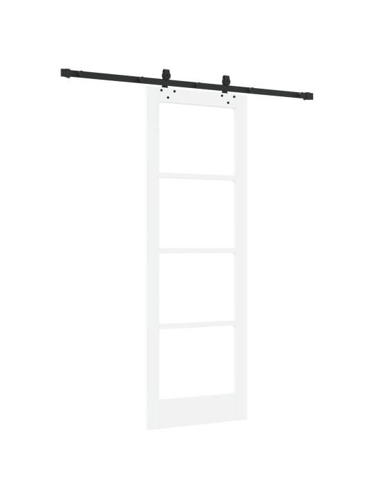 Posuvné dveře s kovaním 'orkdal'bílé z masivního dřeva a skla, interiérové dveře se sklem 'orkdal'bílé 73,5 x 211 x 4 cm