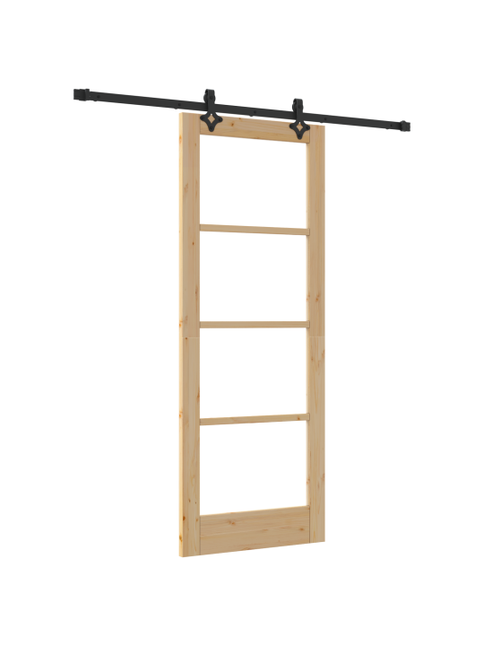 Posuvné dveře s hardware sadou "orkdal" masivní dřevo a sklo, vnitřní dveře se sklem "orkdal" 78x202x4 cm masivní dřevo borovice