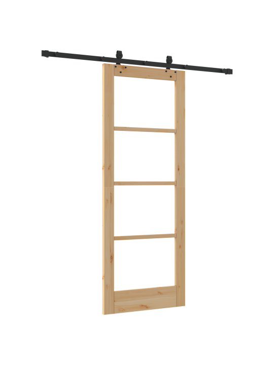 Posuvné dveře s hardware sadou "orkdal" masivní dřevo a sklo, vnitřní dveře se sklem "orkdal" 78x202x4 cm masivní dřevo borovice