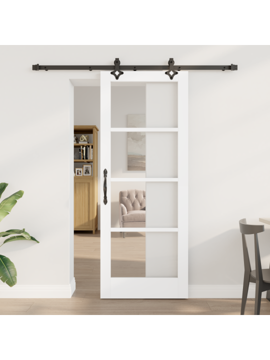 Posuvné dveře s hardwarem 'orkdal'bílý masivní dřevo a sklo, vnitřní dveře se sklem 'orkdal'bílá 78x202x4 cm