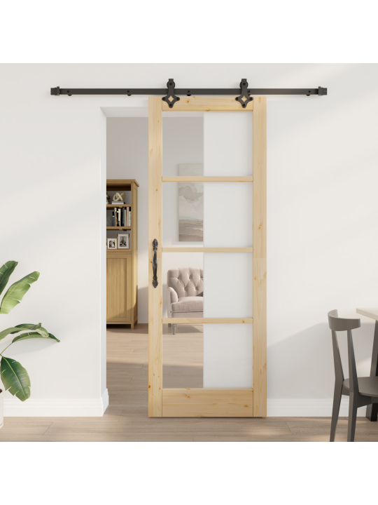 Posuvný dveře se sadou hardware 'orkdal'kvalitní dřevo a sklo, interiérový dveře se sklem 'orkdal'78x211x4 cm kvalitní dřevo borovice