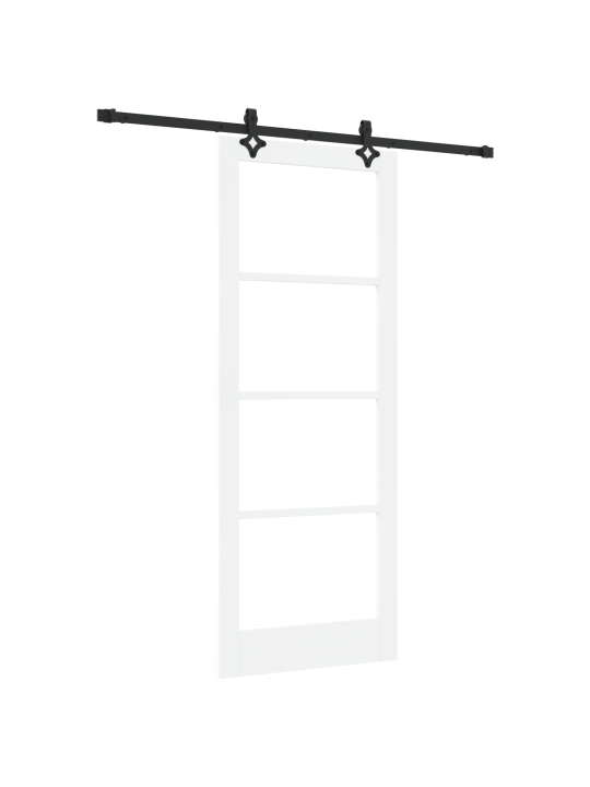 Posuvný dveře s hardwarem "orkdal" bílá z masivního dřeva a skla, interiérový dveře se sklem "orkdal" bílá 83x211x4 cm