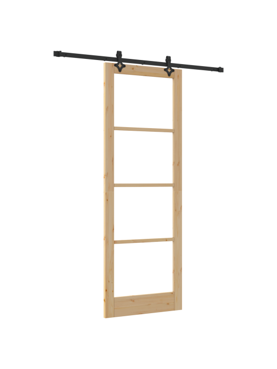 Posuvné dveře se sadou hardware 'orkdal'z masivního dřeva a skla, interiérové dveře se sklem 'orkdal'83x232x4 cm z masivního borovice