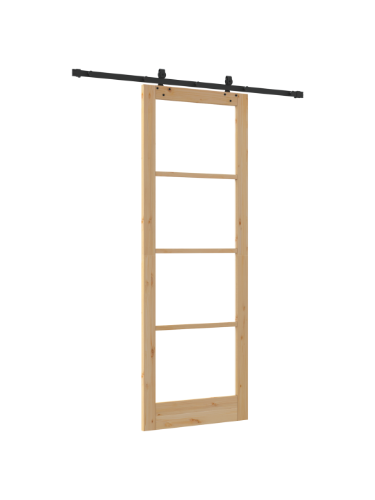 Posuvné dveře se sadou hardware 'orkdal'z masivního dřeva a skla, interiérové dveře se sklem 'orkdal'83x232x4 cm z masivního borovice