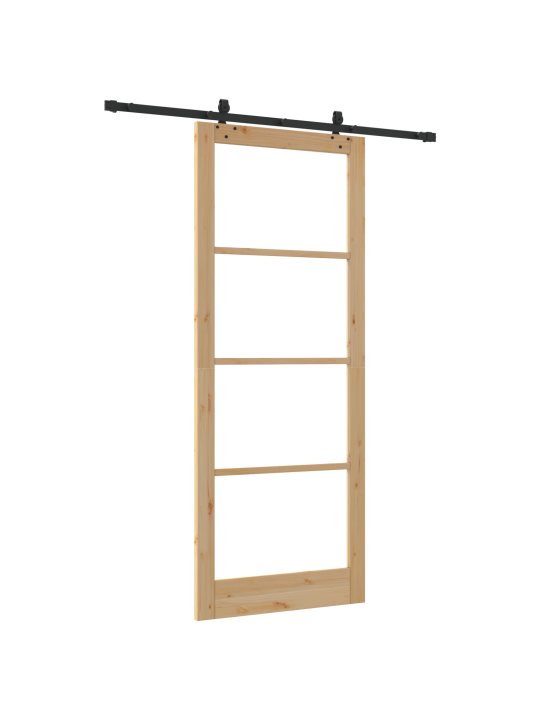 Posuvné dveře se sadou hardware 'orkdal'z masivního dřeva a skla, interiérové dveře se sklem 'orkdal'93x232x4 cm z masivního dřeva borovice