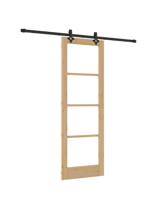Posuvné dveře s hardwarem "orkdal" masivní dřevo a sklo, interiérové dveře se sklem "orkdal" 73.5x211x4 cm masivní borové dřevo