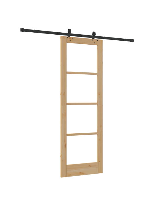 Posuvné dveře s hardwarem "orkdal" masivní dřevo a sklo, interiérové dveře se sklem "orkdal" 73.5x211x4 cm masivní borové dřevo