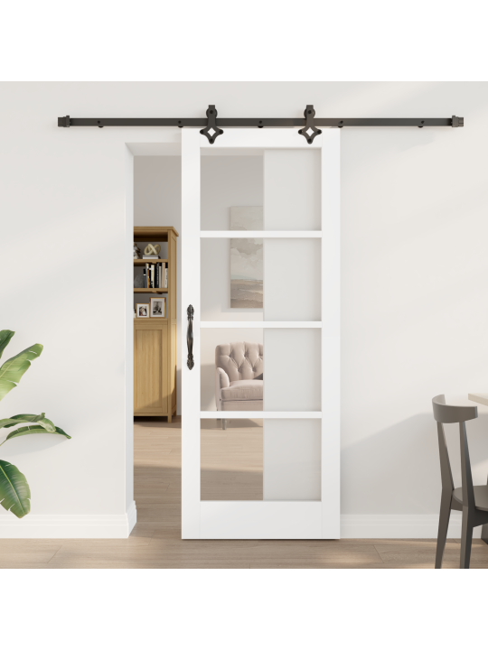 Posuvné dveře s hardwarem 'orkdal'bílá masivní dřevo a sklo, vnitřní dveře se sklem 'orkdal'bílá 78x202x4 cm