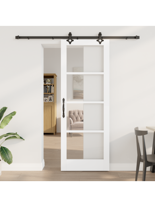Sada posuvných dveří s hardwarem 'orkdal', bílá, solidní dřevo a sklo, vnitřní dveře se sklem 'orkdal', bílá, 78x211x4 cm