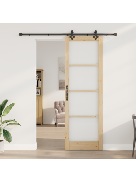 Posuvné dveře s hardware sadou 'orkdal'masivní dřevo a sklo, vnitřní dveře se sklem 'orkdal'78x232x4 cm masivní borové dřevo