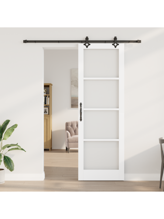 Posuvné dveře s hardwarem 'orkdal'bílá z masivního dřeva a skla, interiérové dveře se sklem 'orkdal'bílá 78x232x4 cm