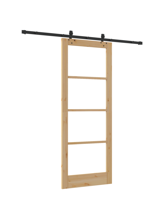 Posuvné dveře s hardwarem "orkdal" z masivního dřeva a skla, vnitřní dveře se sklem "orkdal" 83x211x4 cm masivní borovice