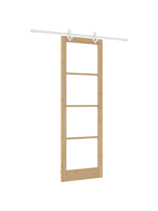 Posuvné dveře se sadou hardware 78x232 cm masivní dřevo borovice, interiérové dveře se sklem 'orkdal'78x232x4 cm masivní dřevo borovice