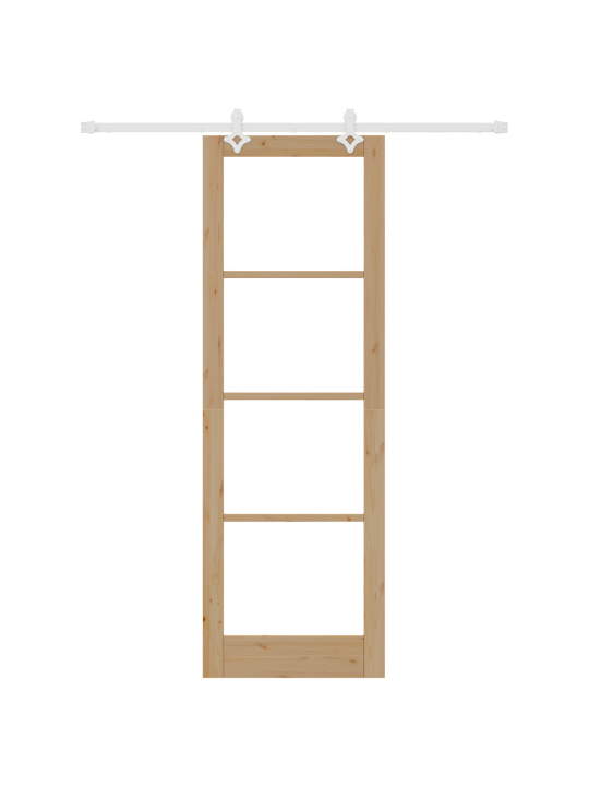 Posuvné dveře se sadou hardware 78x232 cm masivní dřevo borovice, interiérové dveře se sklem 'orkdal'78x232x4 cm masivní dřevo borovice