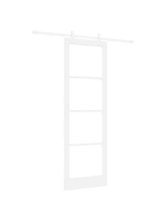 Posuvné dveře s hardwarem bílá 78x232 cm masivní dřevo borovice, interiérové dveře se sklem 'orkdal'bílá 78x232x4 cm