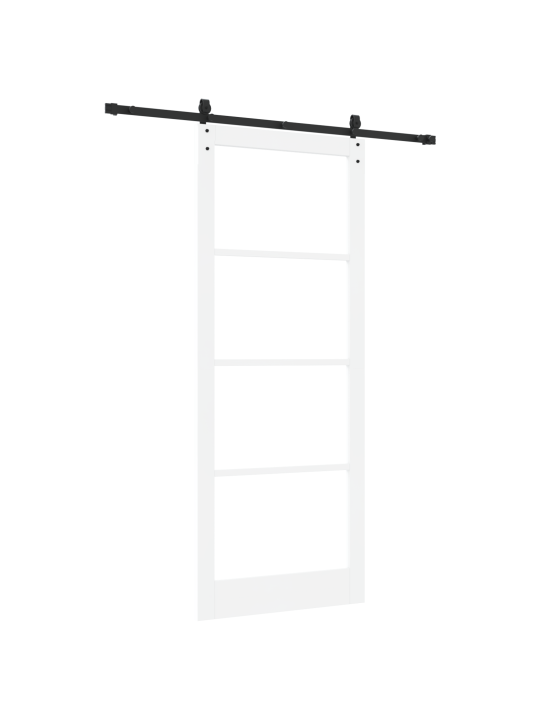 Posuvné dveře s montážní sada bílá 93x232 cm masivní dřevo borovice, interiérové dveře s sklem 'orkdal'bílá 93x232x4 cm