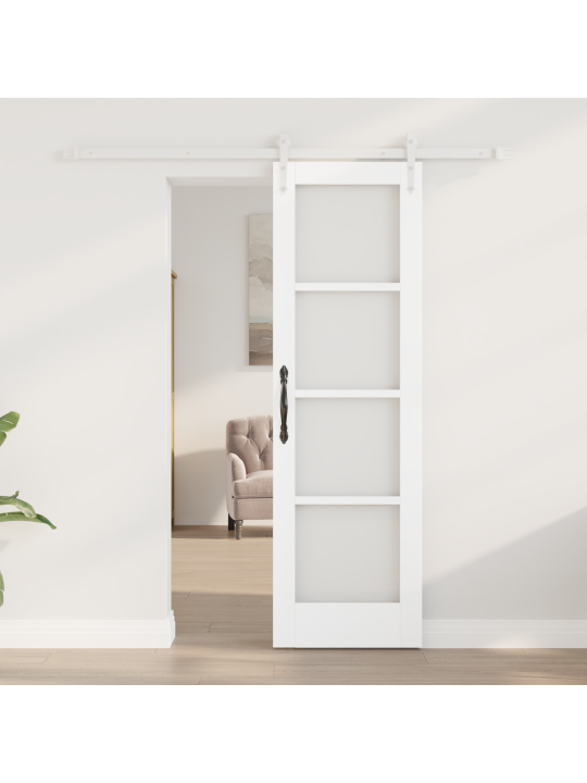 Posuvný dveře se sadou kování bílá 61x198,5 cm masivní borový dřevo