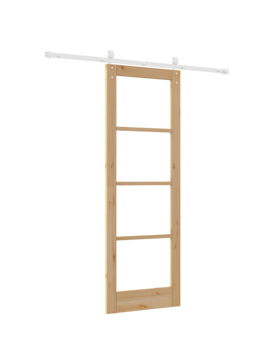 Posuvný dveře se sadou kování 73.5x211 cm z masivního borovýho dřeva