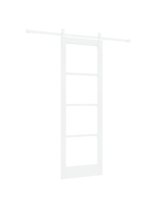 Posuvný dveře se sadou hardwaru bílá 73.5x211 cm masivní borové dřevo, interiérový dveře se sklem 'orkdal'bílá 73.5x211x4 cm