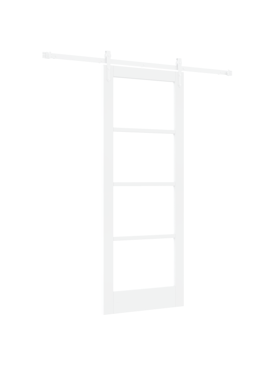 Posuvný dveře se sadou hardwaru white 78x202 cm pevný dřevo borovice