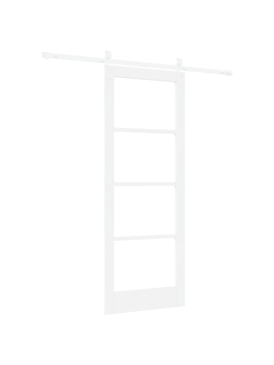 Posuvný dveře se sadou hardwaru white 78x202 cm pevný dřevo borovice