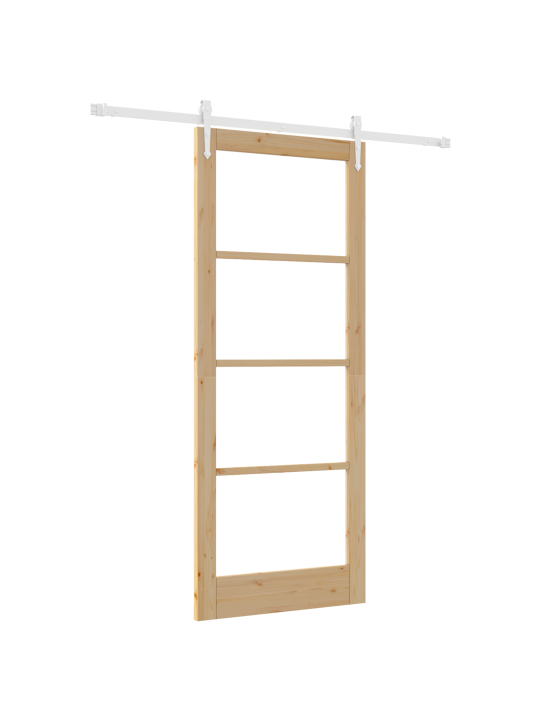Posuvné dveře s hardwarovou sadou 86x211 cm z masivního dřeva borovice