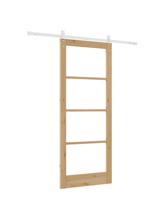 Posuvné dveře s hardwarovou sadou 86x211 cm z masivního dřeva borovice